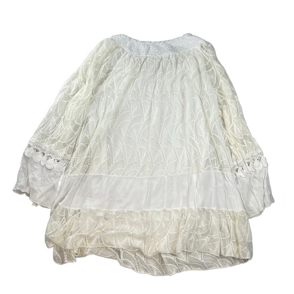 Le Marais Paris Women’s Silk White Lace Long Sleeve Blouse In Size L - Picture 3 of 4